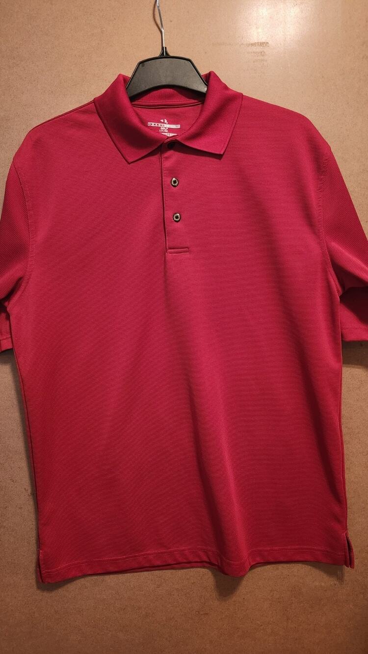 Grand Slam Polo Shirt Mens Large Tall Red Golf Performance Textured Rib #535